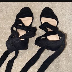 Black velvet heels